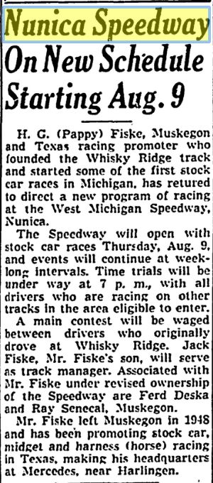 Nunica Speedway - Aug 1951 (newer photo)